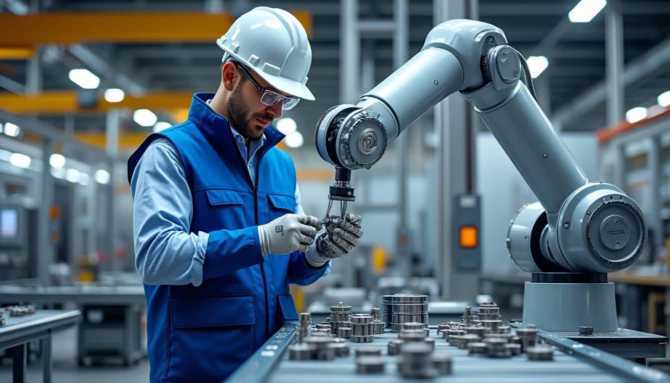 découvrez comment la collaboration physique entre les ouvriers et les cobots en usine révolutionne la production industrielle en alliant efficacité et sécurité.