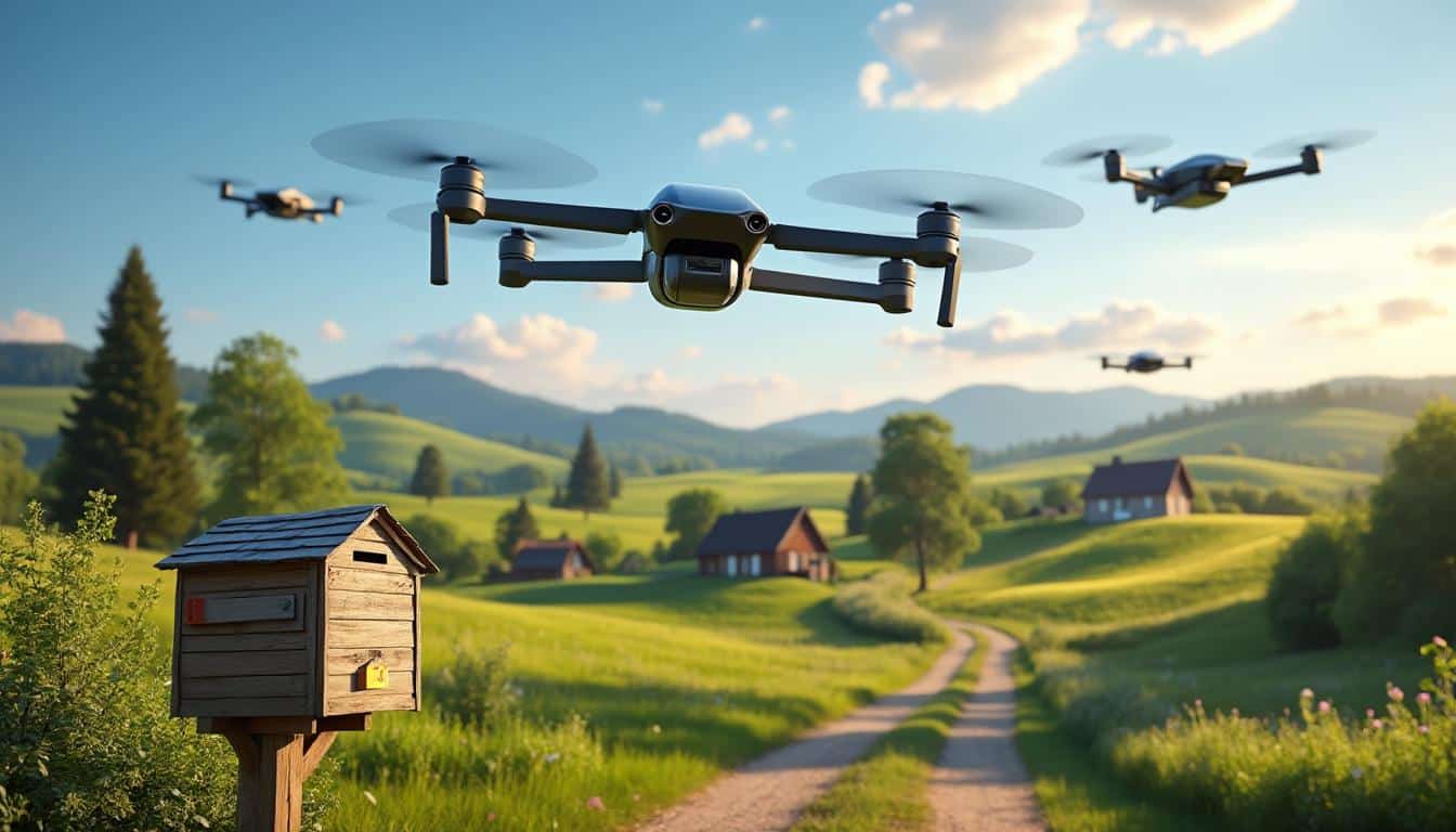 découvrez comment la livraison de colis en zone rurale est révolutionnée grâce aux tests de drones autonomes, offrant rapidité et efficacité même dans les régions isolées.